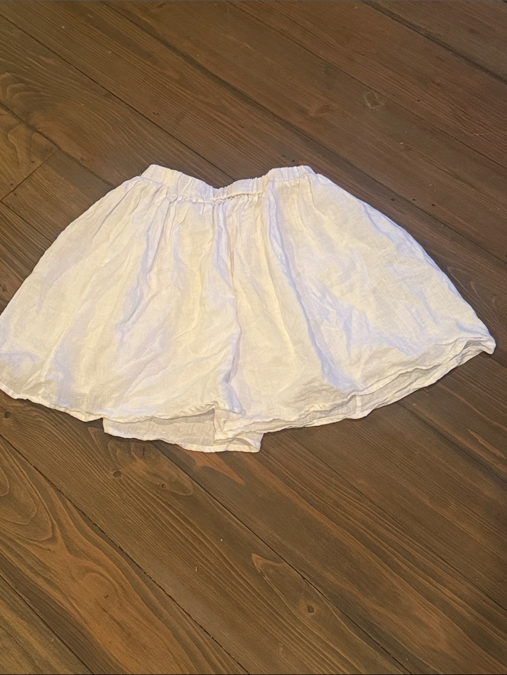 DISSH White Linen Circle Mini Skirt Lined 8 EUC Crisp White Lined